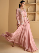 Exclusive Pure Georgette Embroidery Sharara & Blouse with Shrug